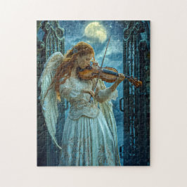Quebra-cabeça Serenidade Celestial Anjo Feminino com um Violino