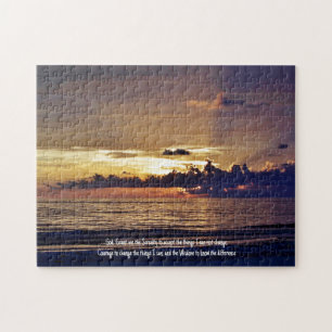 Quebra-cabeça Serenity Prayer - Beach Sunset Jigsee Quebra-cabeç
