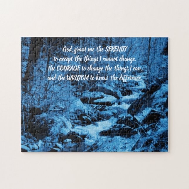 Quebra-cabeça Serenity Prayer Blue Fluindo Inspiração (Horizontal)