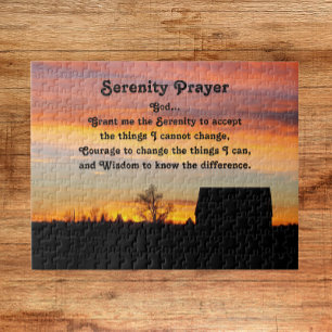 Quebra-cabeça Serenity Prayer Sunset Silhouette Foto