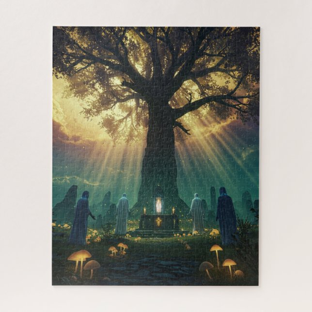 Quebra-cabeça Seres místicos caminhando até sua Santa Energia (Vertical)