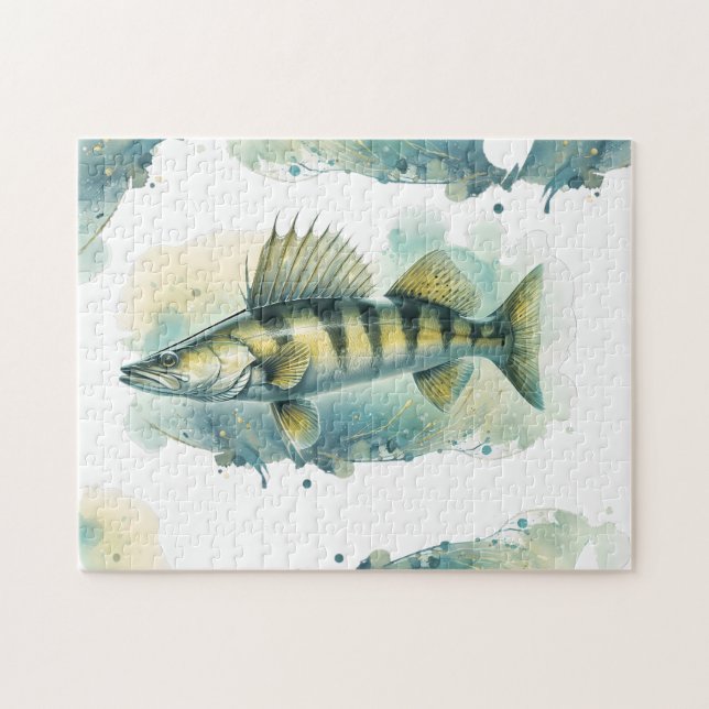 Quebra-cabeça Série Watercolor: Zander/Walleye (Horizontal)
