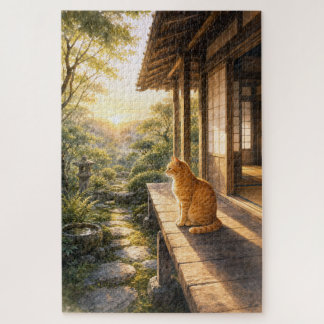 Quebra-cabeça series_3_1|Sunrise Farmhouse Tabby Cat Art