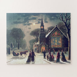 Quebra-cabeça Serviço de Véspera de Natal J Hoover And Son 1878