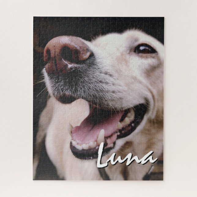 Quebra-cabeça Seu Cão Pet Foto Personalizada Nome Cão Mãe (Vertical)