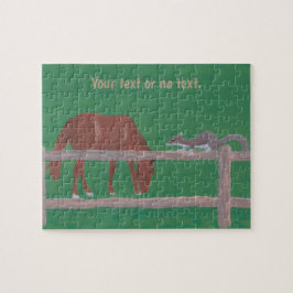 Quebra-cabeça Seu Cavalo de Texto, Espirrel Grazing e Quebra-cab