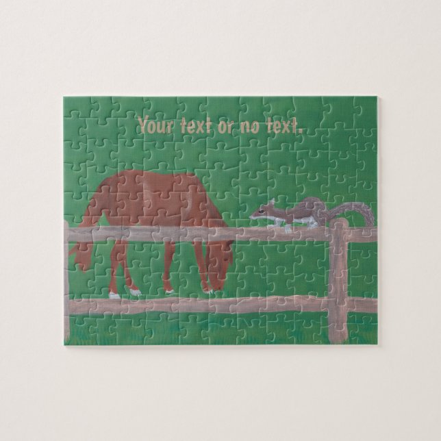 Quebra-cabeça Seu Cavalo de Texto, Espirrel Grazing e Quebra-cab (Horizontal)