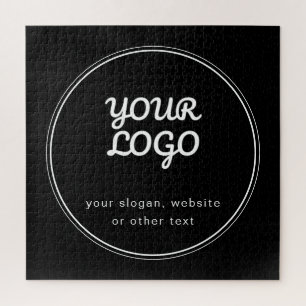 Quebra-cabeça Seu Logotipo Design Elegante Preto e Branco