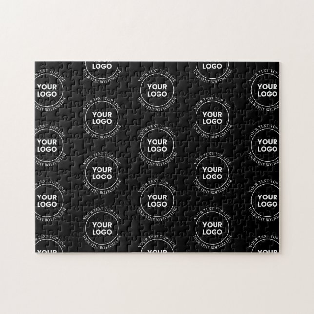 Quebra-cabeça Seu logotipo e texto editável | Padrão de repetiçã (Horizontal)