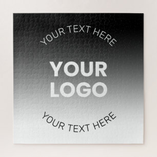 Quebra-cabeça Seu logotipo Gradiente preto e branco moderno ed