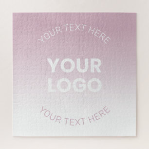 Quebra-cabeça Seu Logotipo Moderno Rosa Pó e Branco Ombre