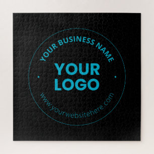 Quebra-cabeça Seu logotipo Nome comercial e site editáveis