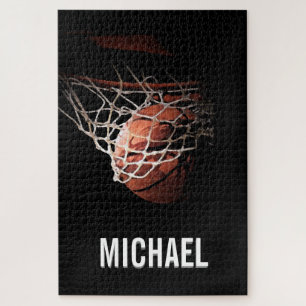 Quebra-cabeça Seu nome Trabalho de arte de basquete personalizá
