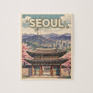 Quebra-cabeça Seul Coreia do Sul – Flores de Cerejeira & Paisage