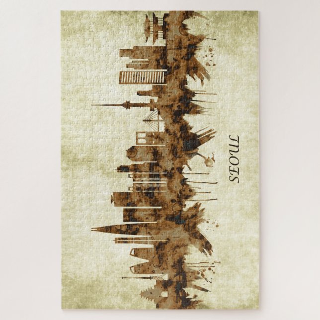 Quebra-cabeça Seul, Coreia do Sul, paisagem urbana (Vertical)