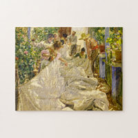 Sewing the Sail, 1896 por Joaquin Sorolla