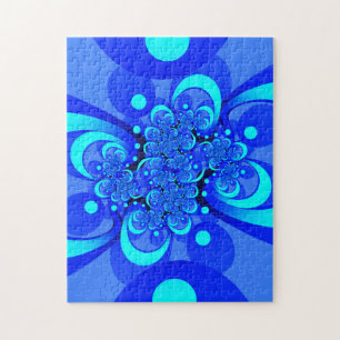 Quebra-cabeça Shades of Blue Modern Abstract Fractal Art