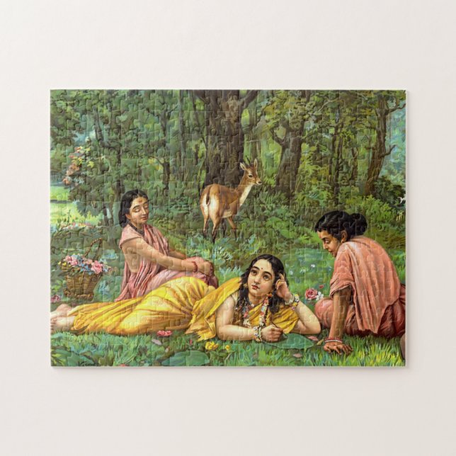 Quebra-cabeça Shakuntala Patralekhana por Raja Ravi Varma (Horizontal)