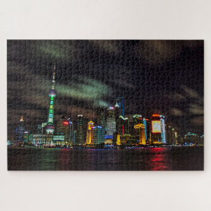 Quebra-cabeça Shanghai Night Skyline