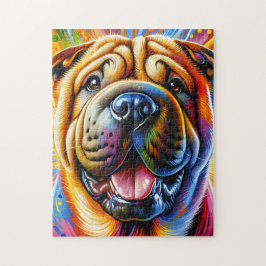 Quebra-cabeça Shar-Pei Chinês - Retrato de Cachorro Acrílico - I