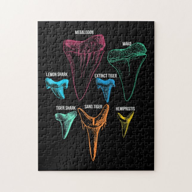 Quebra-cabeça Shark Tooth Hunting - Crazy Shark Gifts (Vertical)