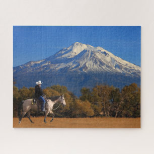 QUEBRA-CABEÇA SHASTA DA MONTAGEM COM CAVALO E CAVALEIRO