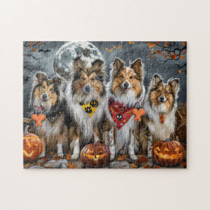 Quebra-cabeça Shetland Sheepdog Halloween Assustador