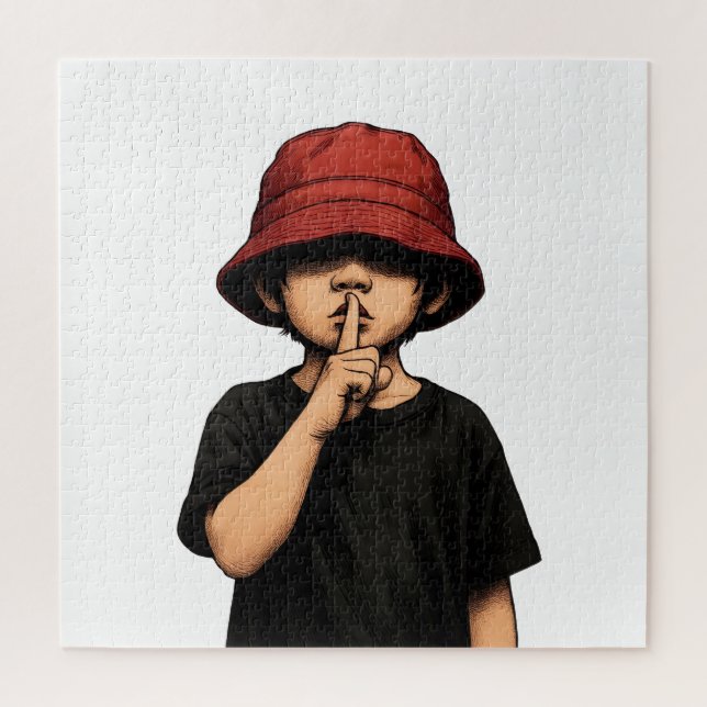 Quebra-cabeça Shhh Silence Please Children's puzzle game. (Vertical)