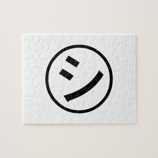 Quebra-cabeça ㋛ Shi Kana Katakana sorrindo Emoji / Emoticon (Horizontal)
