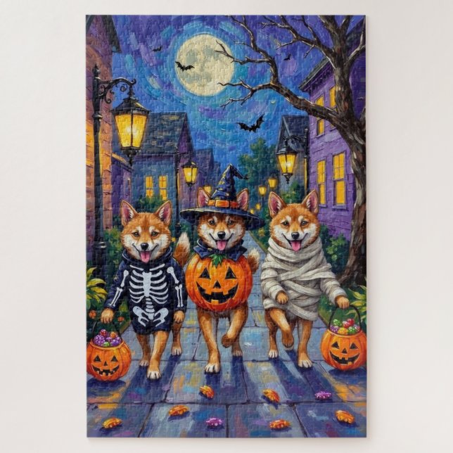 Quebra-cabeça Shiba Inu Dogs in Halloween Costumes (Vertical)