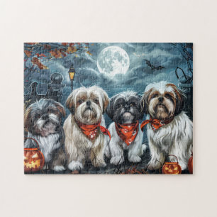 Quebra-cabeça Shih Tzu Halloween Spooky