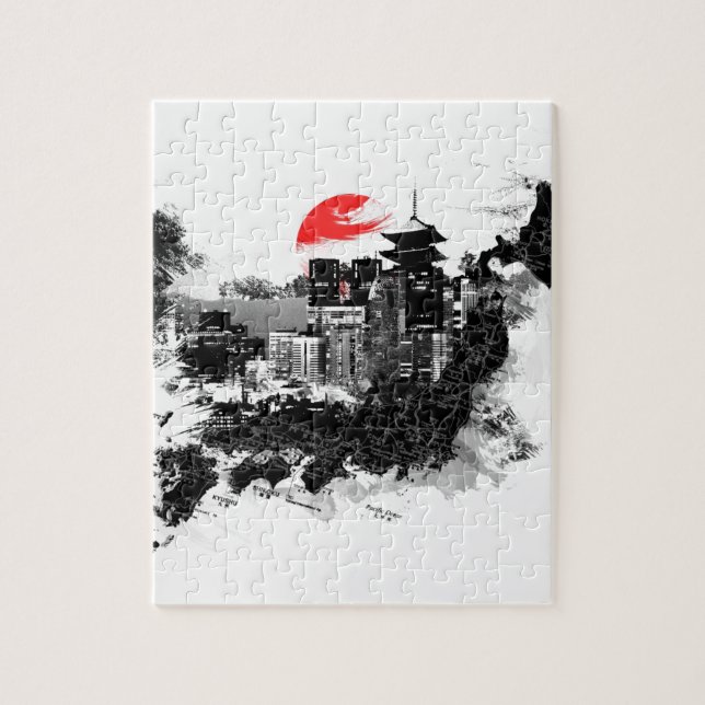 Quebra-cabeça shinjuku abstrato japão Tokyo (Vertical)