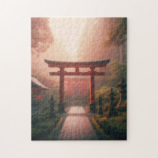 Quebra-cabeça Shrine Path at Dawn – Tranquil Japan Puzzle