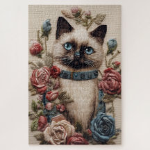 Siamês Cat e Rosa Embroiderme