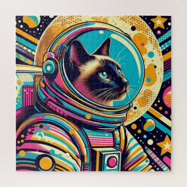 QUEBRA-CABEÇA SIAMESE CAT-ASTRONAUT 7 (Vertical)