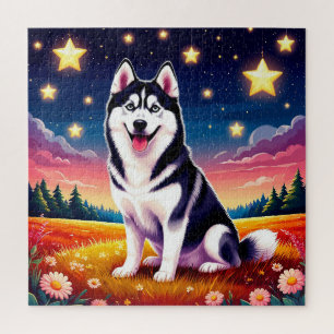 Quebra-cabeça Siberian Husky brincalhão