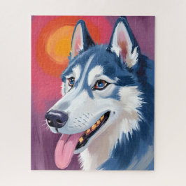 Quebra-cabeça Siberian Husky | Dog Portrait Painting