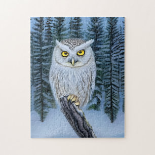 Quebra-cabeça Silent Watch - Northern Winter Woods Grey Owl