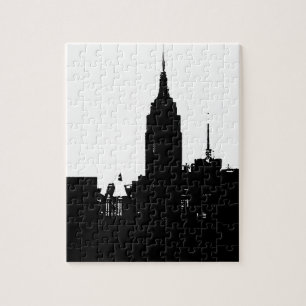 Quebra-cabeça Silhouette Black White New York