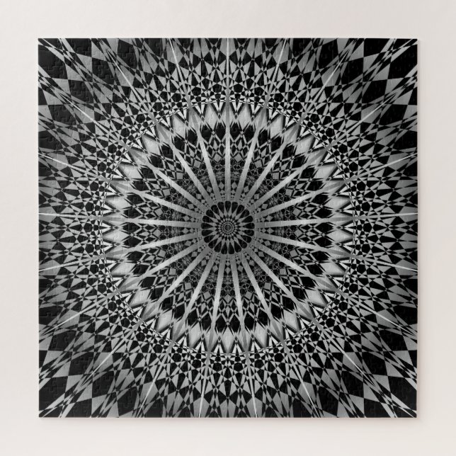 Quebra-cabeça Silver Black Mandala (Vertical)
