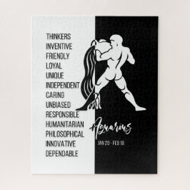 Quebra-cabeça Símbolo Aquarius Zodiac, Preto e Branco