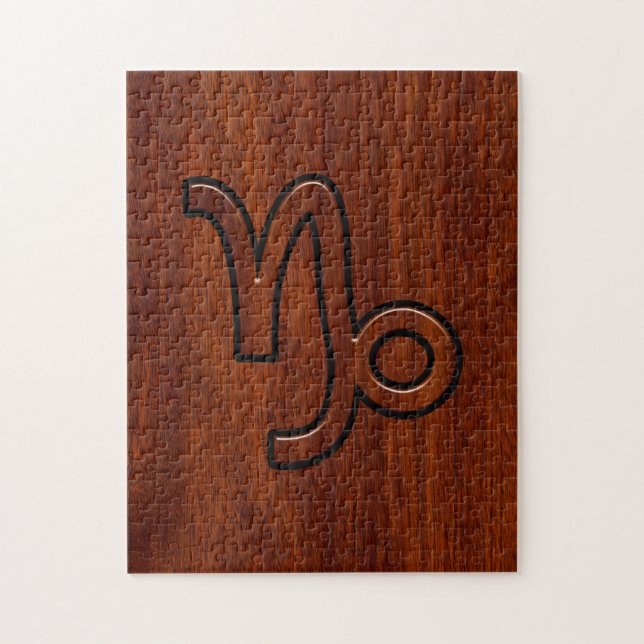 Quebra-cabeça Símbolo Capricórnio Zodiac em Mahogany Brown (Vertical)