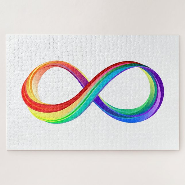 Quebra-cabeça Símbolo de Infinidade Arco-Íris em Camadas (Horizontal)