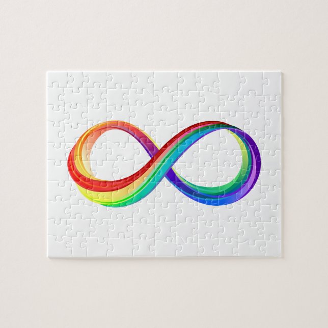 Quebra-cabeça Símbolo de Infinidade Arco-Íris em Camadas (Horizontal)