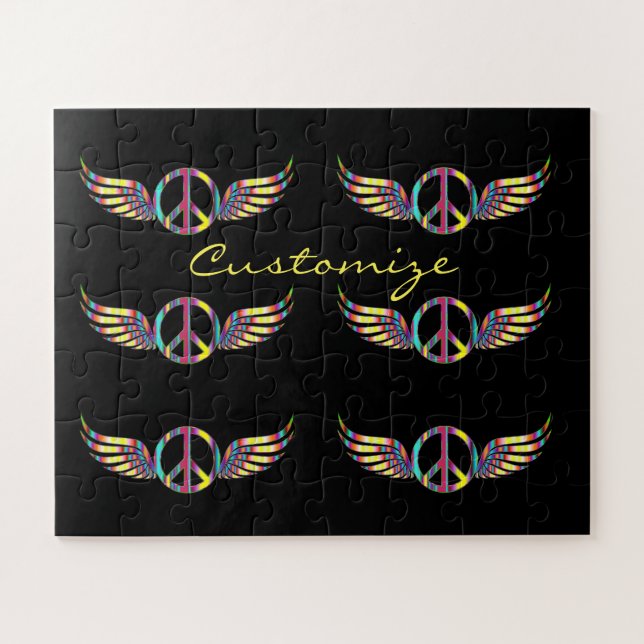 Quebra-cabeça Símbolo de Paz Hippie Winged Thunder_Cove (Horizontal)