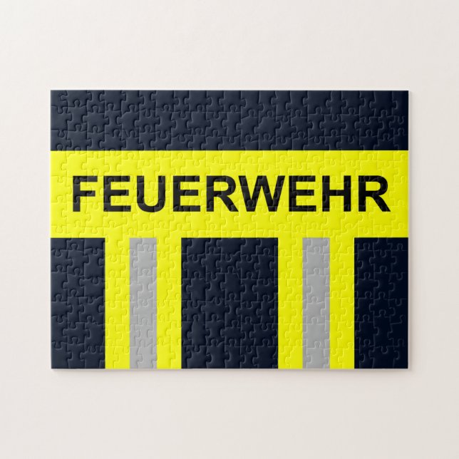 Quebra-cabeça Símbolo Feuerwehr Uniform Blau (Horizontal)