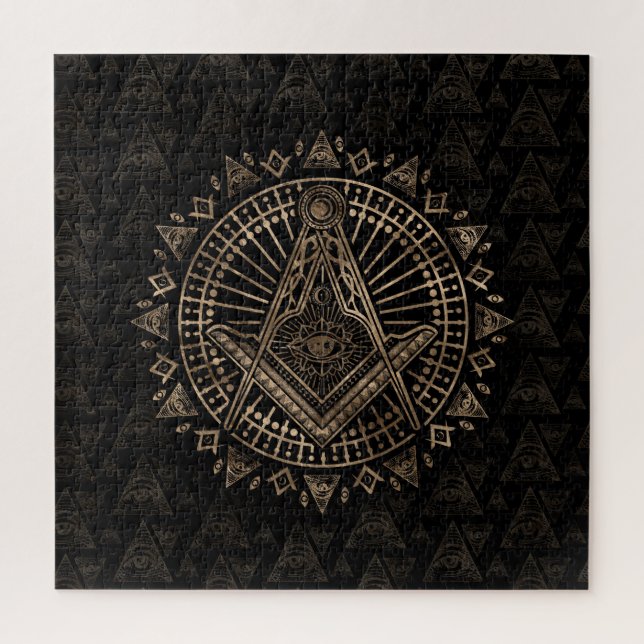 Quebra-cabeça Símbolo maçonário Quadrado e Bússolas (Vertical)