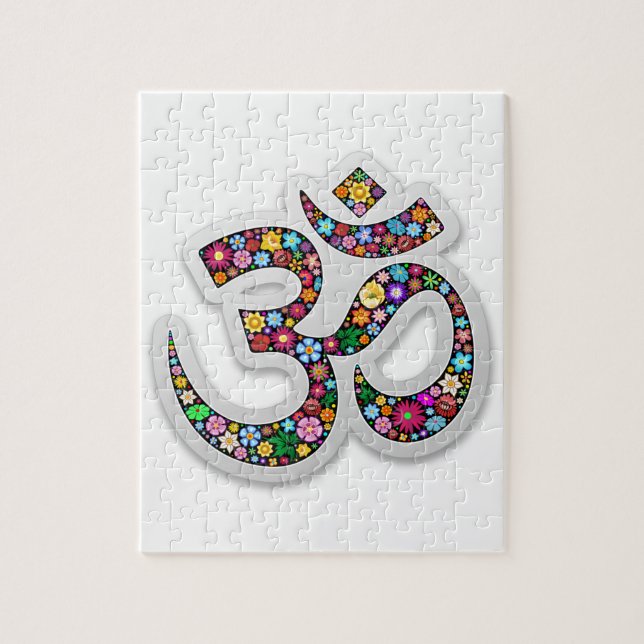 Quebra-cabeça Símbolo Namaste Floral Yoga  (Vertical)