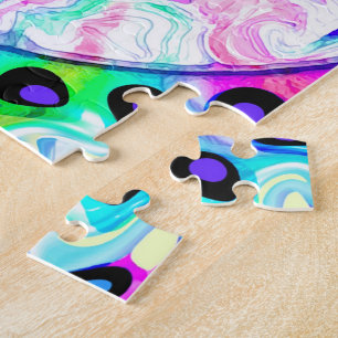 Quebra-cabeça Símbolo Psicodélico de Paz Abstrato