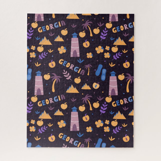 Quebra-cabeça Símbolos do Estado da Geórgia - Pêssego, Torre d'á (Vertical)